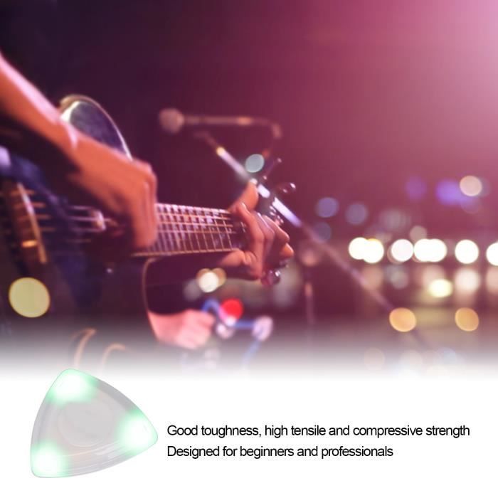 Médiators de guitare acoustique brillants avec lumière LED, accessoires de  guitare lumineux