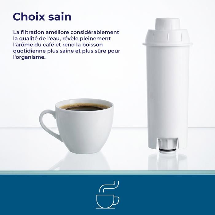 Wessper - Lot De 4 Cartouches Filtrantes Pour Machines à Café DeLonghi - Compatible DLSC002, SER3017 - Réduction Calcaire, Améliore Le Goût