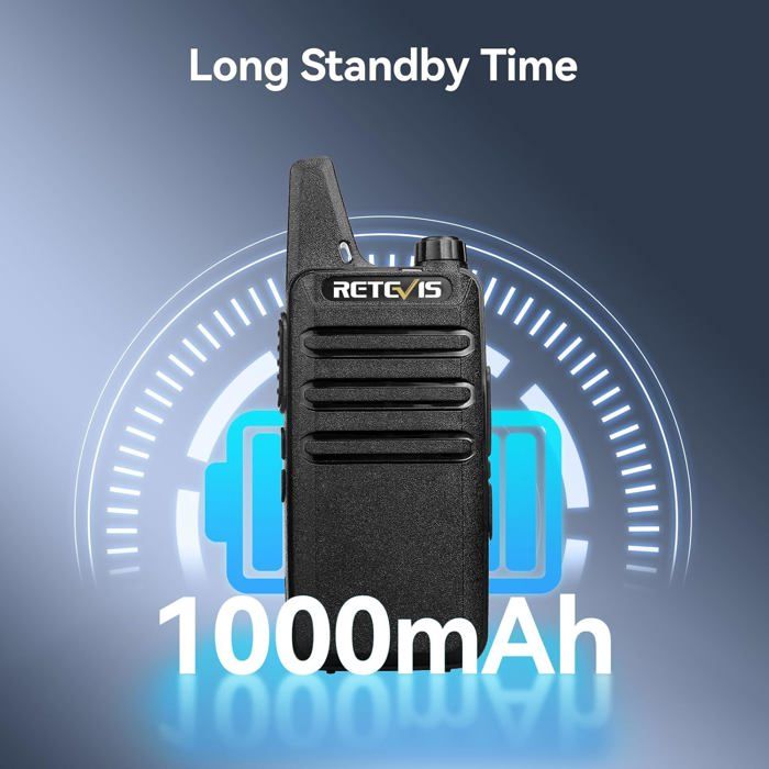 Retevis RB637 - Talkies-Walkies Bluetooth Avec Casque - 4 Pièces, 2000mAh, VOX, Portée 6m - PMR446