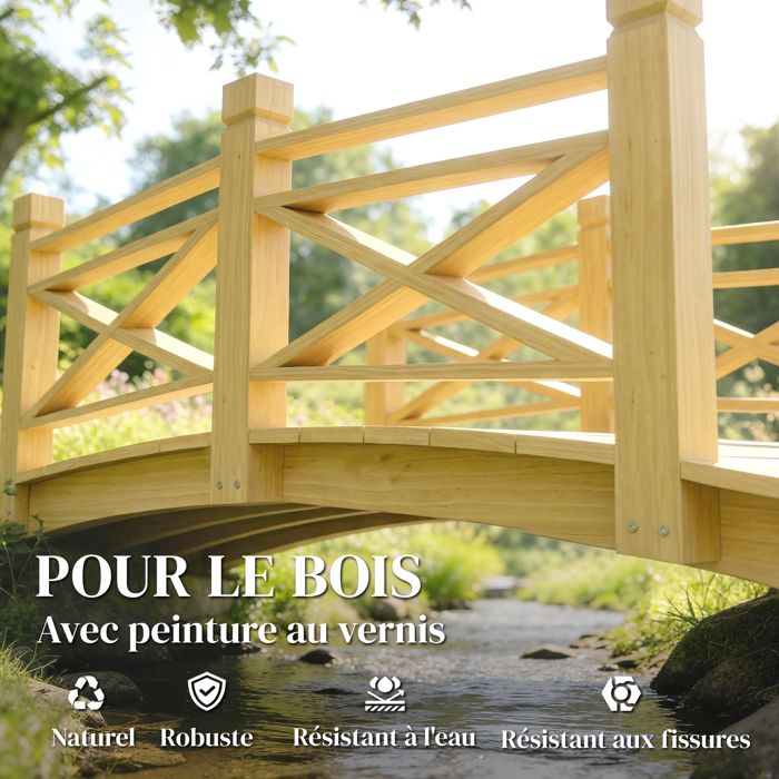 Pont de jardin - pont de bassin - bois de sapin traité carbonisation Outsunny | Maisons du Monde Pont de jardin - pont de bassin - bois de sapin traité carbonisation Outsunny | Maisons du Monde