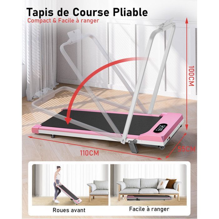 bigzzia Tapis de Course Électrique Pliant,Walking Pad 1-8 km