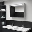 1594Top vente-Armoire de salle de bain à miroir LED,Meuble Haut de salle de bain,Armoire de Toilette, 88x13x62 cm-0