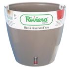 Pot de fleurs rond en plastique - RIVIERA - EVA NEW - Avec réserve d'eau - Ø45 x H45 cm - 49 L - Taupe