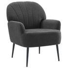 INTIMATE WM HEART IWMH Fauteuil avec assise et dossier rembourrés, Canapé simple avec pieds en métal, Chaises ergonomiques - Tissu Peluche - Gris