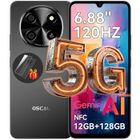 5G Oscal TIGER 8 Téléphone Portable Débloqué 6,88 pouces 12Go+128Go/SD 2To 5000mAh Android 15 NFC Dual SIM GPS - Noir