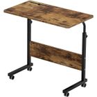 BRAND NEED Réglable en hauteur, avec emplacement pour tablette, 80 x 40 cm, table d'appoint sur roulettes, marron vintage