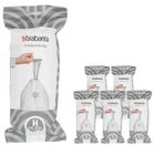 BRABANTIA 6 rouleaux de 20 sacs poubelle PerfectFit Code H 50-60L - Blanc
