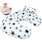 MOGOI Coussin d'allaitement multifonction pour bébé, Étoile sur blanc, coton, 56 * 37cm