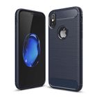 MSK Coque iPhone X & iPhone 10 (5.8") Case Fibre carbone Resilient TPU Protection Cover Pour iPhone X - Bleu marine