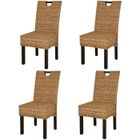 vidaXL Chaise de salle à manger 4 pcs Rotin Kubu Bois de manguier