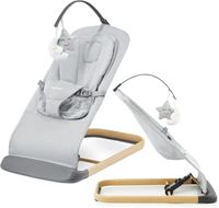 Moby-System Transat bébé & Chaise à Bascule 3 Positions- 2en1 jusqu'à 9 kg, Avec Insert , Bandeau amovible avec Jouets, Antidérap