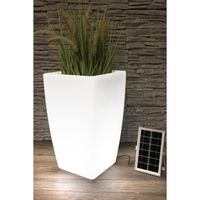 Pot à fleurs solaire - ARNUSA - Moderne - Carré - LED RVB - 50 x 30 cm