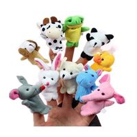 10 pcs Assortiment marionnette à doigt animales Peluche doudoune Jouets pour enfants Bébé Mini poupées P02097