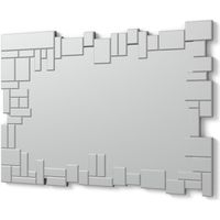 DekoArte E063 - Miroirs Muraux  Modernes | Décoration Entrée Chambre | Grands Miroirs Rectangulaires Argent | 1 Pièce 100 x 70 cm