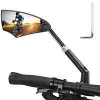 Rétroviseur Vélo HD, 360° Rotatif Miroirs de Vélo Rétroviseurs de Electrique pour 20-23mm(Gauche)