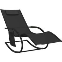 Xiafmall Chaise longue à bascule Noir Acier et textilène AB318120 XF021