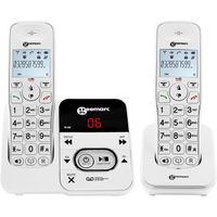 Geemarc Amplidect 295 Duo - Telephone Fixe Duo sans Fil amplifie +30db Blanc