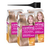 L'Oréal Paris Casting Crème Gloss 801 Blond Satine Coloration Semi-Permanente Sans Ammoniaque Lot de 3