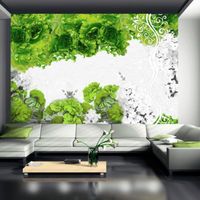 Papier peint Fleurs Colors of spring: green 200x140 cm - Papier peint panoramique - Intissé