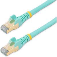 Câble réseau Ethernet RJ45 Cat6 de 10 m - Cordon de Brassage blindé Cat 6 STP sans Crochet - Fil Gigabit Aqua 6ASPAT10MAQ