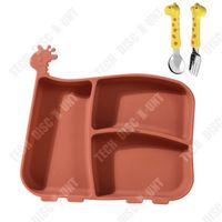 TD® Ensemble fourchette et cuillère en silicone pour bébé complément alimentaire d'entraînement de repas vaisselle facile à tenir