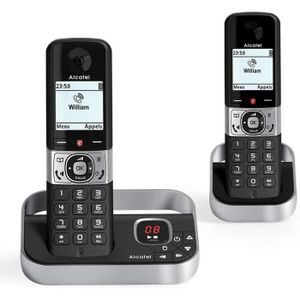 Téléphone fixe F890 voice duo noir EU Telephone sans fil repondeu