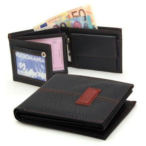 Marron iSuperb Porte-Cartes de Crédit Porte-Monnaie pour Femme Homme 11x7x2.5cm 