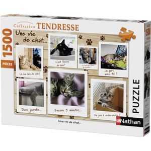 PUZZLE Puzzle 1500 pièces - Nathan - Une vie de chat - An