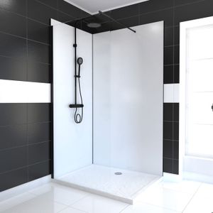 PAROIS DE DOUCHE - PORTE DE DOUCHE PACK PANNEAUX MURAUX BLANC en aluminium avec profi