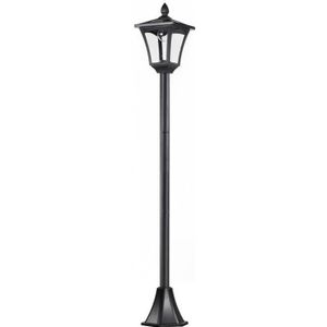 LAMPE DE JARDIN  Outsunny Luminaire extérieur lampadaire sur pied solaire lampadaire lanterne classique LED 40 Lm dim. 18L x 18l x 160H cm noir