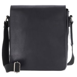 Sac Messenger Classique Noir Pour Homme - Toile, Bandoulière Réglable, Taille Medium, Neuf