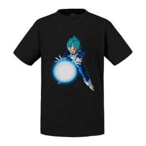 T-SHIRT T-shirt Enfant Noir Dragon Ball Super Vegeta Cheve