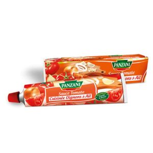 SAUCE CHAUDE PANZANI Sauce tomate - Cuisinée Oignons et Ail - Tube 180 g