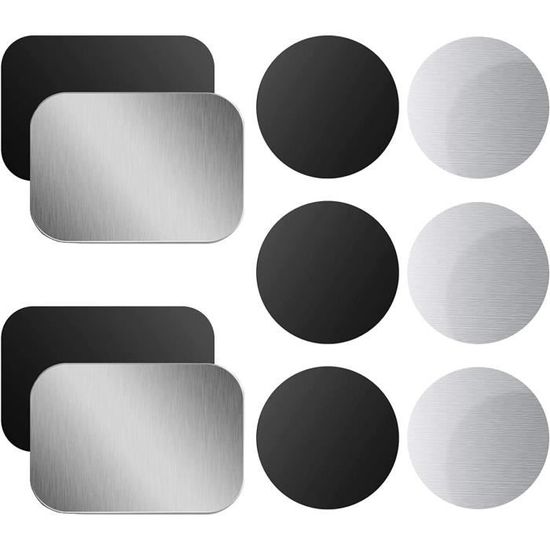 4pcs Set - Plaque de métal ronde et carrée pour support de téléphone  magnétique, feuille de fer sans rayures, - Cdiscount Téléphonie