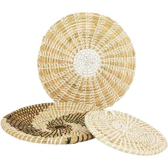 Panier Mural Tissé En Osier 35cm - Déco Boho Chic Pour Salon, Cuisine Ou Salle De Bain