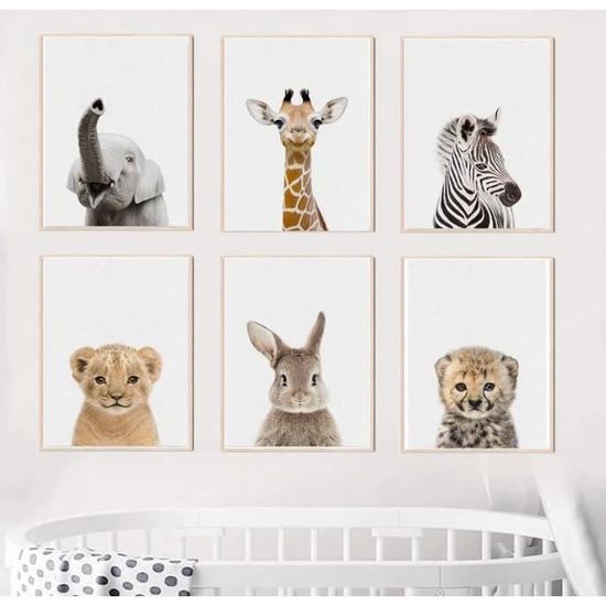 Affiche Poster 60x60cm Tableaux Image Les éléphants Safari