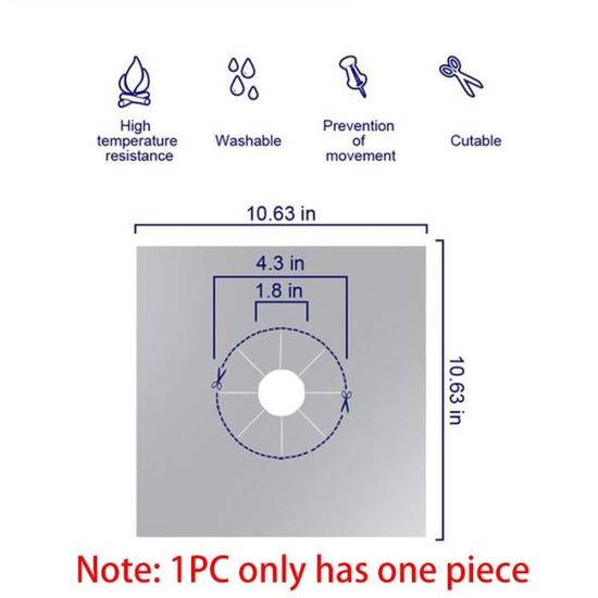 Protecteurs De Cuisinière à Gaz Réutilisables – Lot De 6, Téflon Anti-adhésif, 27x27 Cm, Découpables – Faciles à Nettoyer, Résistants à 260°C - 11