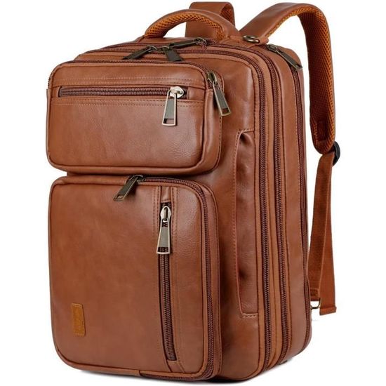 Sac à Dos Cuir Véritable 15,6" Pour Ordinateur - Voyage Affaires - Neuf Avec étiquettes - Noir