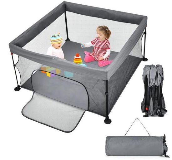 Parc Bébé Pliable Sans Montage Avec 50 Balles - Clôture De Jeu 127x127 Cm Pour 0-36 Mois - Sac De Transport Inclus