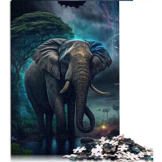 Puzzle 1000 Pièces Puzzle Coloré Forêt D'Éléphants Puzzles Pour Adultes