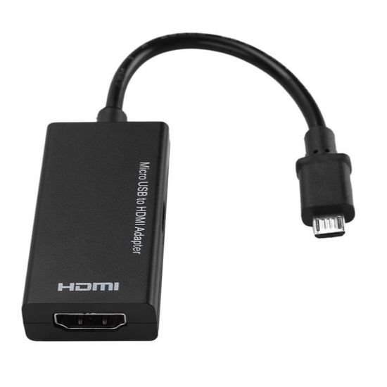 HURRISE Câble Micro USB vers HDMI Adaptateur Micro USB vers HDMI 1080P Son stéréo 8 canaux Adaptateur vidéo HDMI 5 broches pour