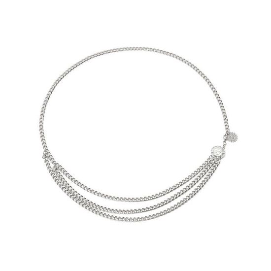 Ceinture Chaîne Argent Métal Pour Femme - Taille M à XL - Style Hip Bas - Neuf Avec étiquettes