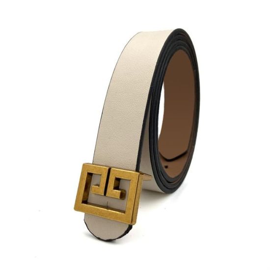 Ceinture Femme Élégante DUNSOO - Cuir Véritable, Boucle Twist Lock, Réglable Sans Trou