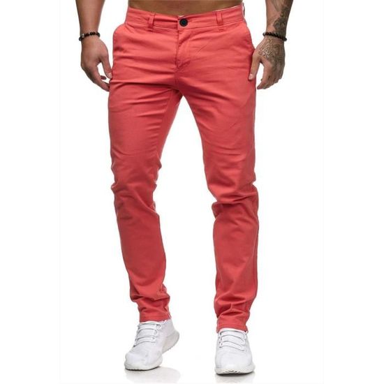 Pantalon Chino Homme Elara Slim Fit - 97% Coton 3% Élasthanne (Taille Haute)