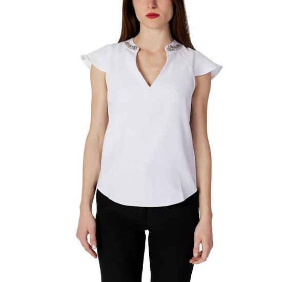 Chemisier blanc brodé vintage pour femme avec grand col - Canada