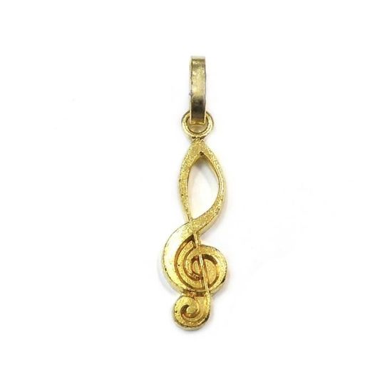 Collier Pendentif Clé De Sol En Bois - Style Spirale Surfer, Mixte, Neuf Avec étiquettes HK34
