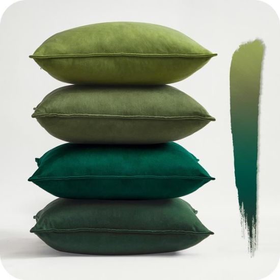 Topfinel Housses Coussin 40x40cm Bleu Dégradé - Velours Côtelé - Lot De 4 - Déco Bohème Salon/Chambre