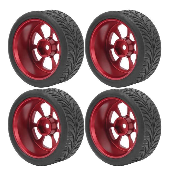 Roue RC 4pcs Pneus De Jantes En Métal Télécommandés Avec Adaptateur Pour Wltoys A959 1-18