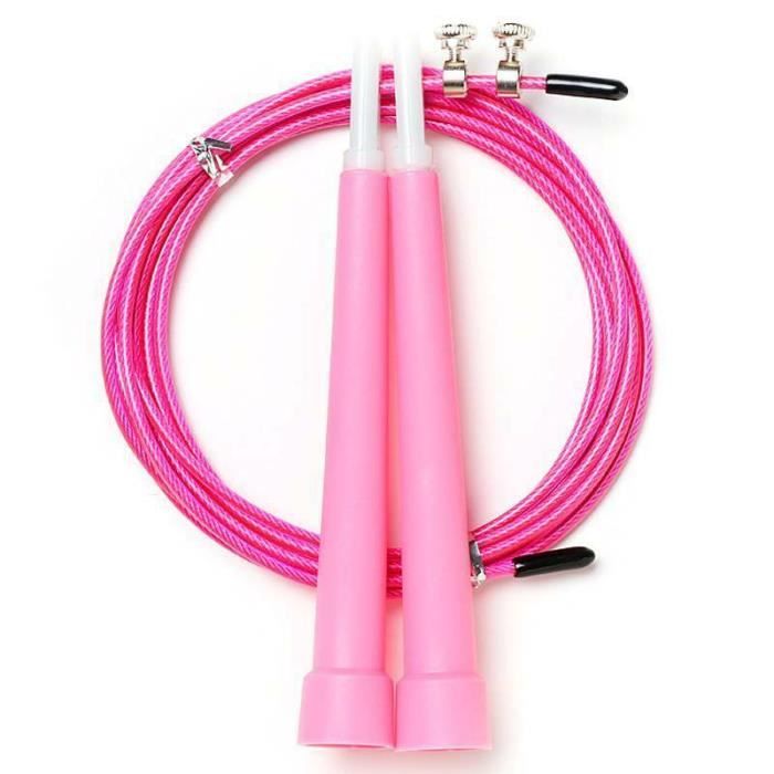 Corde à sauter pour Adulte enfants - corde à sauter saut de perte de poids exercice fitness sport Rose