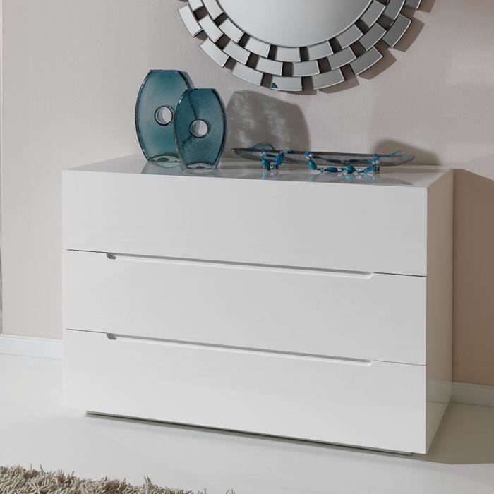 Commode adulte design blanc laqué EMIRA Blanc